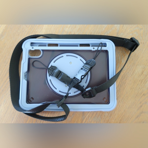 iPad Mini 6 Case Blue Gray with Handle and Strap - Picture 1 of 7